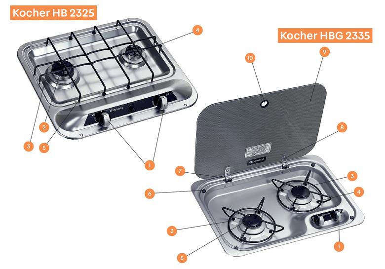 DOMETIC Tűzhely HBG 2335 alkatrészek
