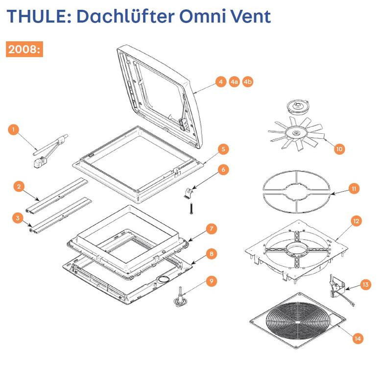 THULE Tetőszellőző Omni Vent alkatrészek